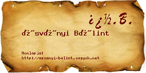 Ásványi Bálint névjegykártya